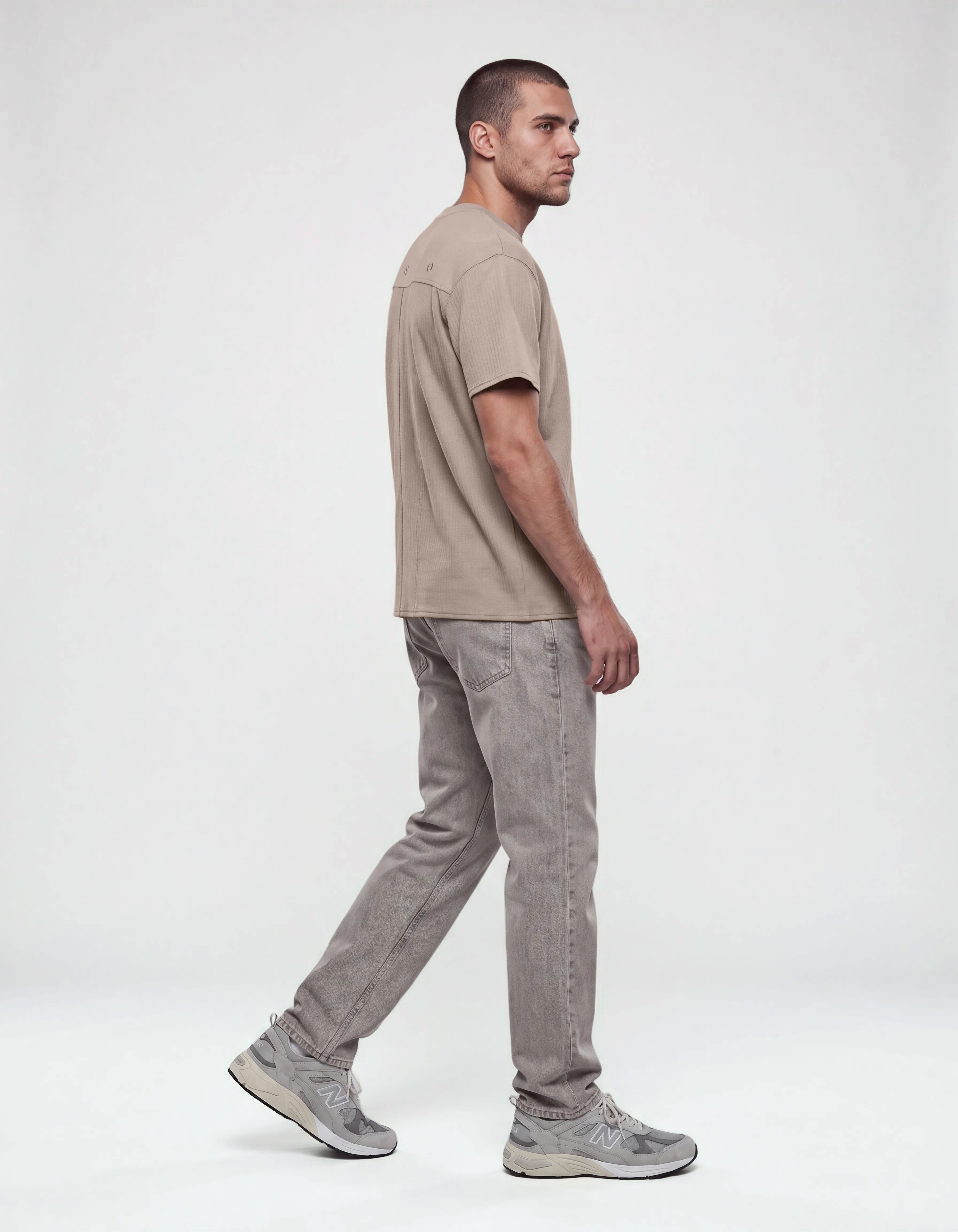 Gestreept Rib T-shirt Lichtgroen SHOEBY MEN