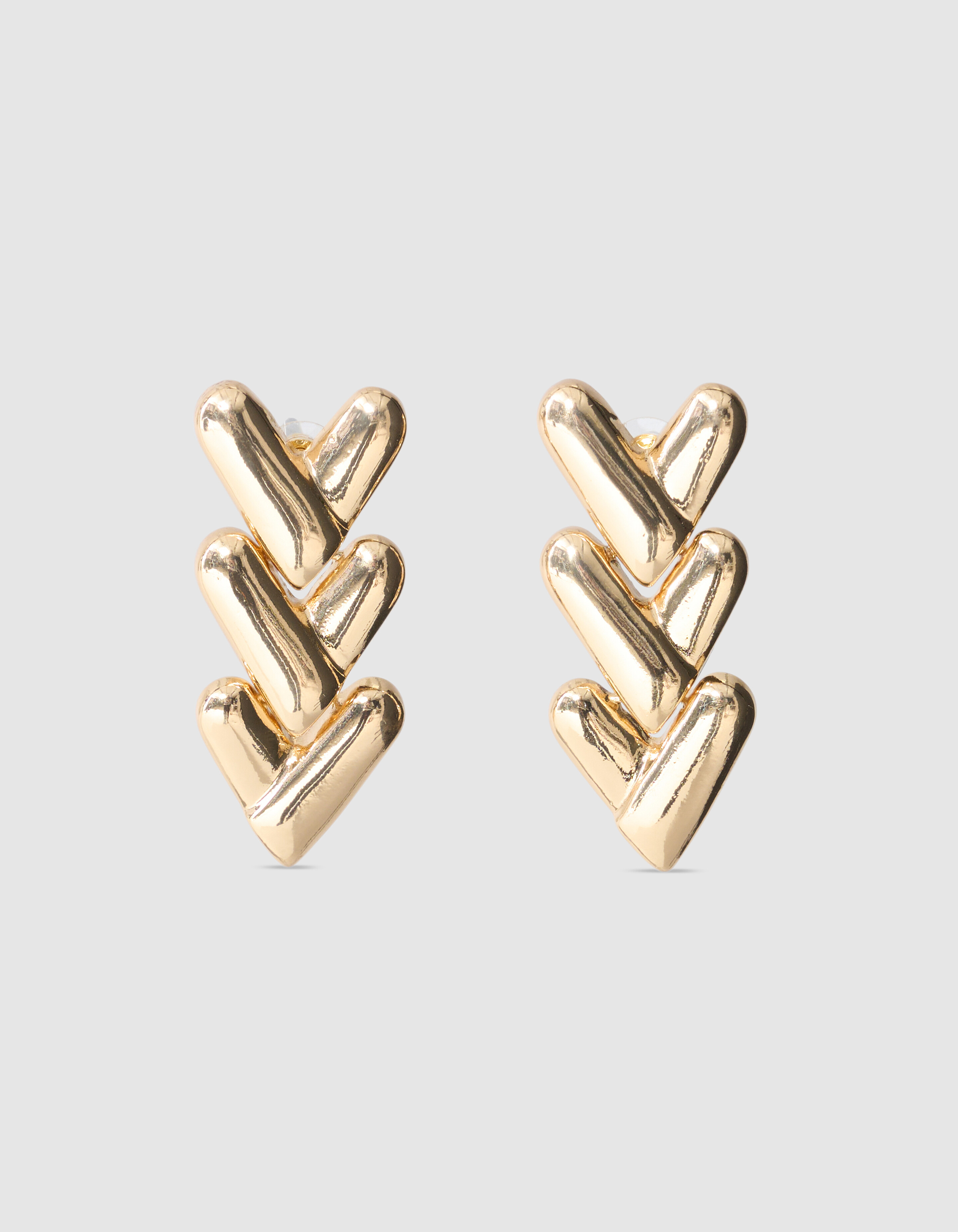Triple Heart Ohrringe Gold SHOEBY ACCESSOIRES