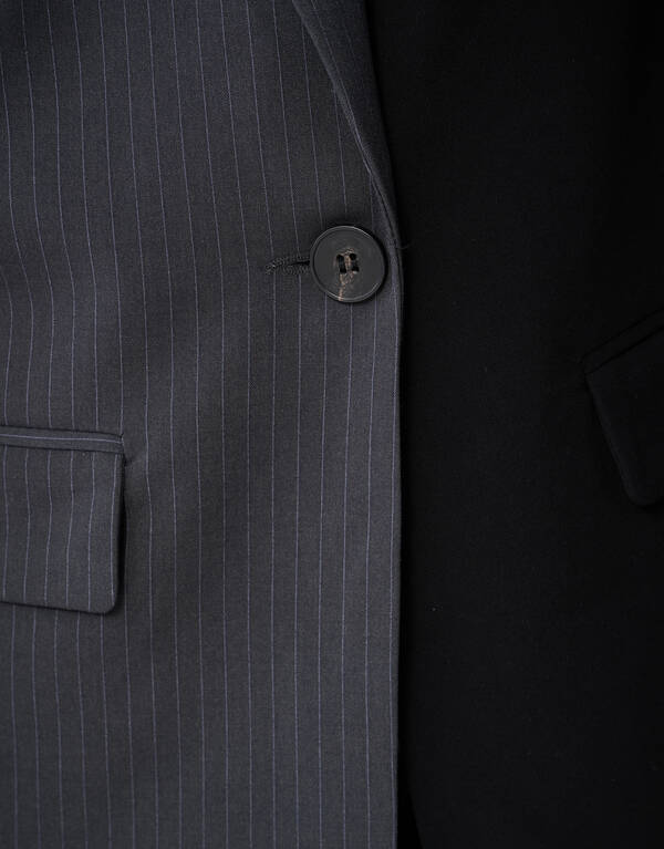 &Uuml;bergro&szlig;er Pinstripes Mix Blazer Grau/Schwarz SHOEBY WOMEN