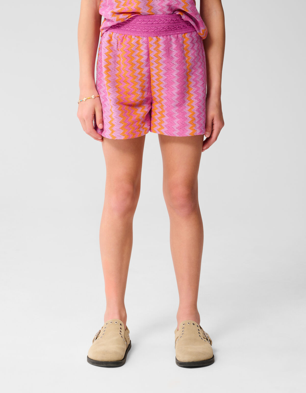 Zickzack gehäkelt kurz lila SHOEBY GIRLS
