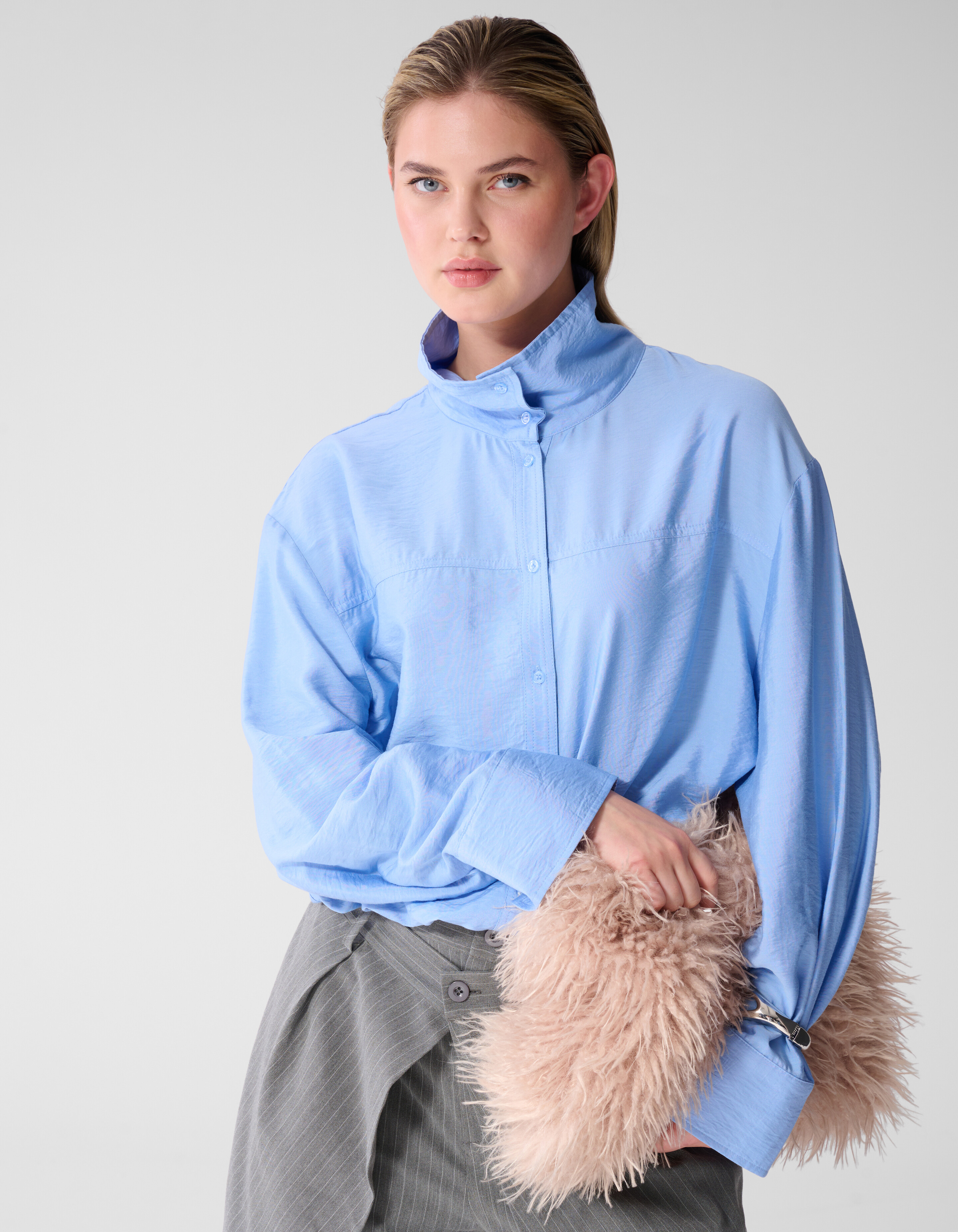 Bluse mit Kordelzug Blau SHOEBY WOMEN