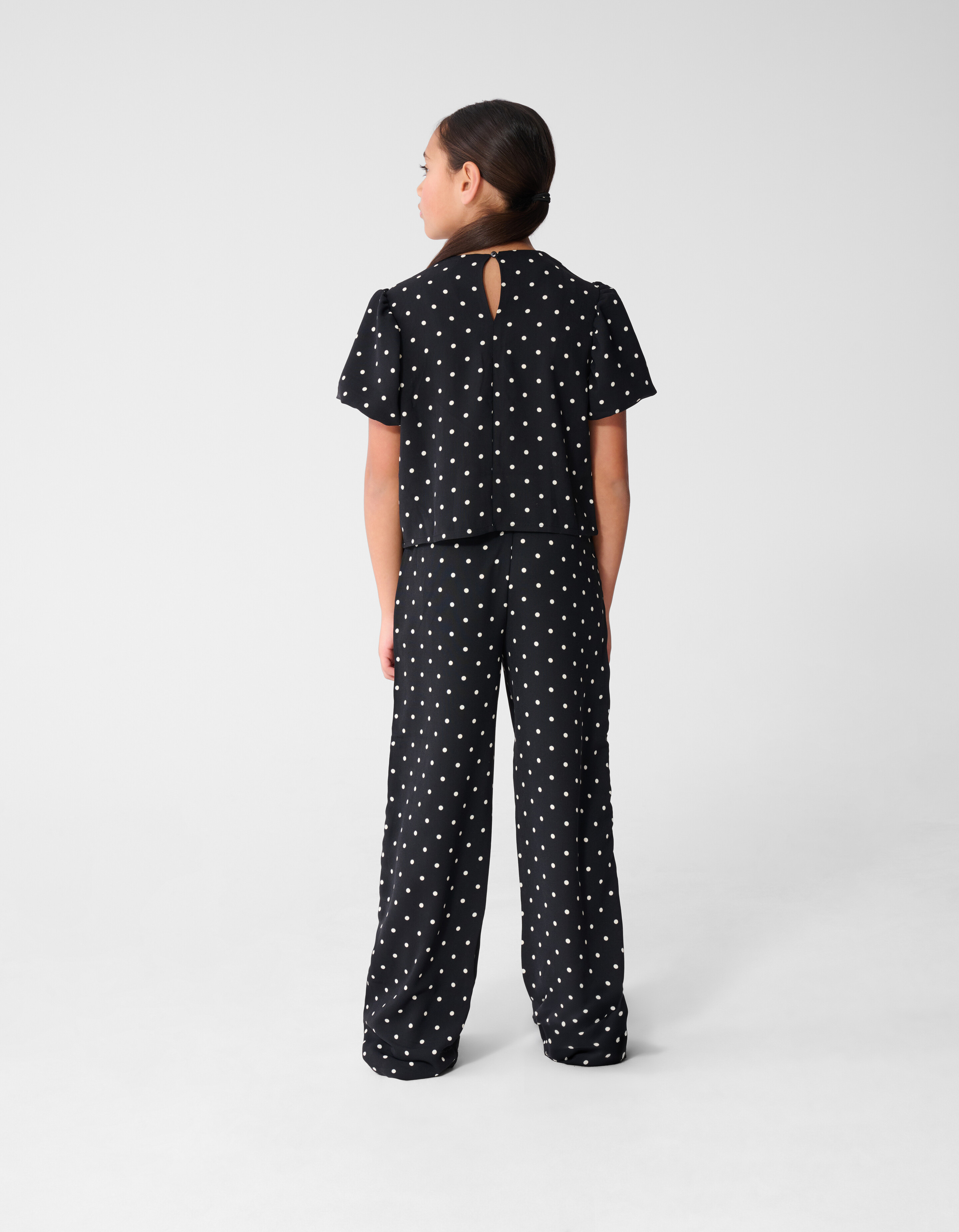 Schwarze Hose mit Polka-Dots und weitem Bein SHOEBY GIRLS