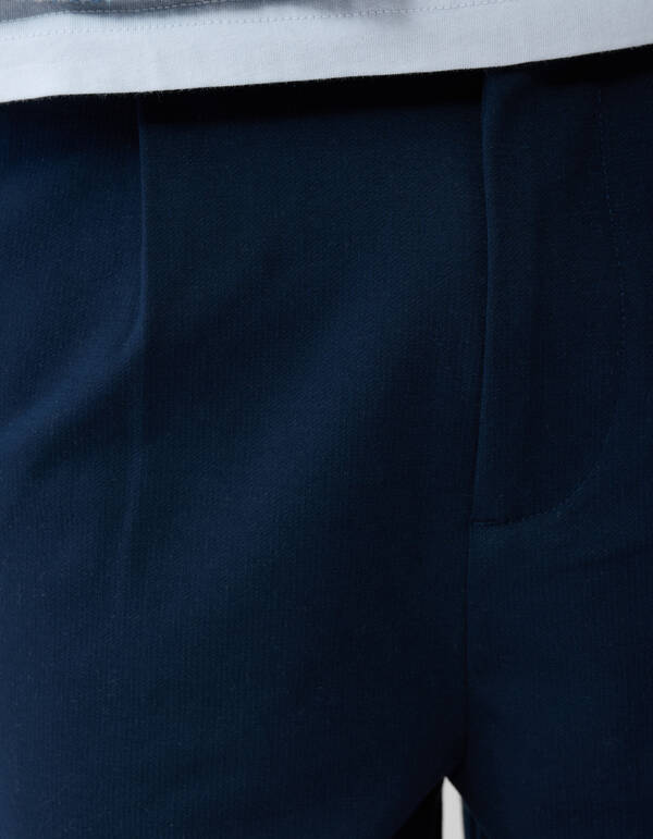 Faltenhose in regul&auml;rer Passform, dunkelblau SHOEBY MEN