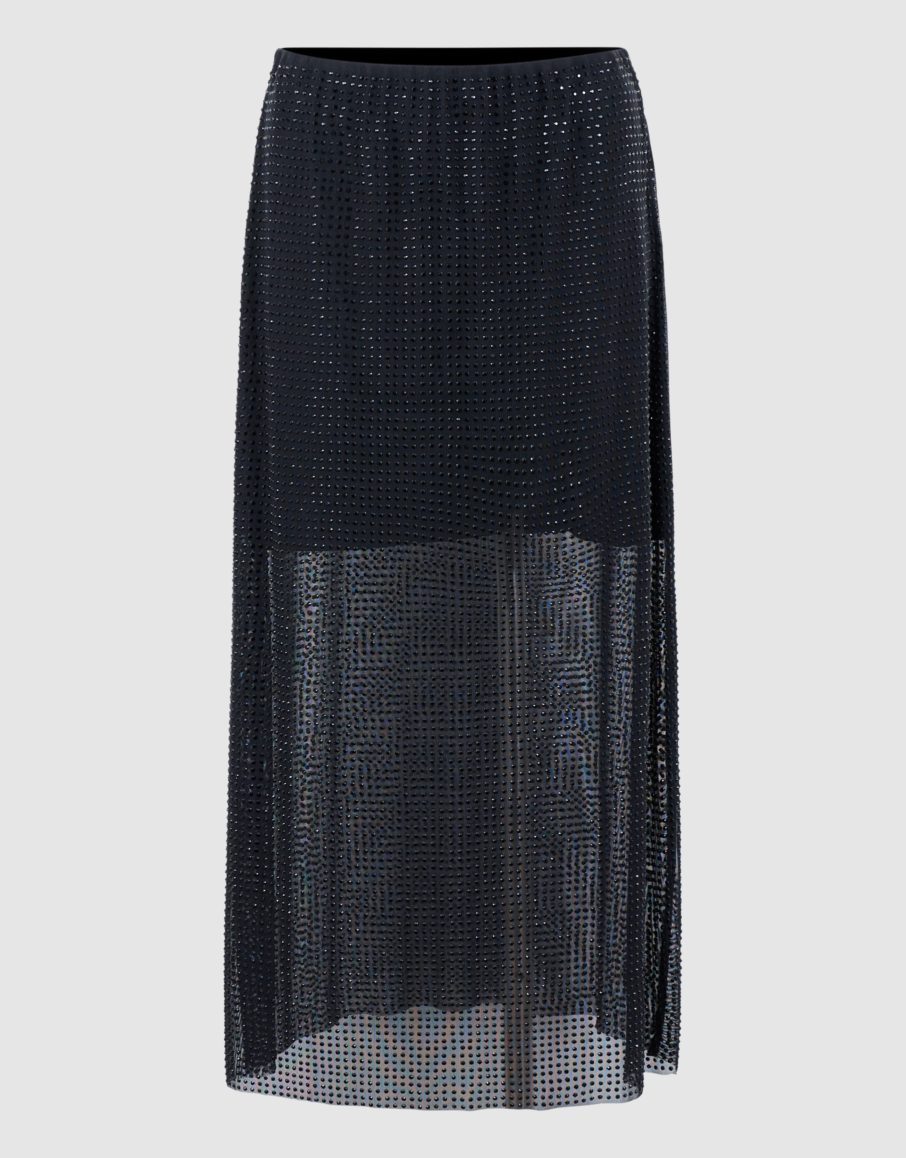 Midi-Rock mit Strasssteinen Schwarz SHOEBY WOMEN