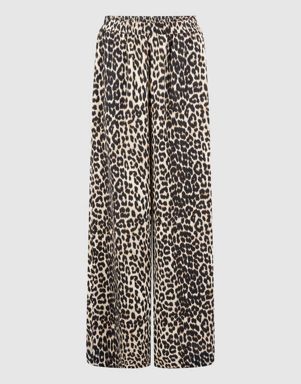 Leopard Twist Weitbein-Hose Braun SHOEBY WOMEN