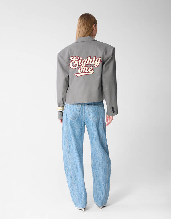 Sportlicher Oversized Karo-Blazer Grau SHOEBY WOMEN