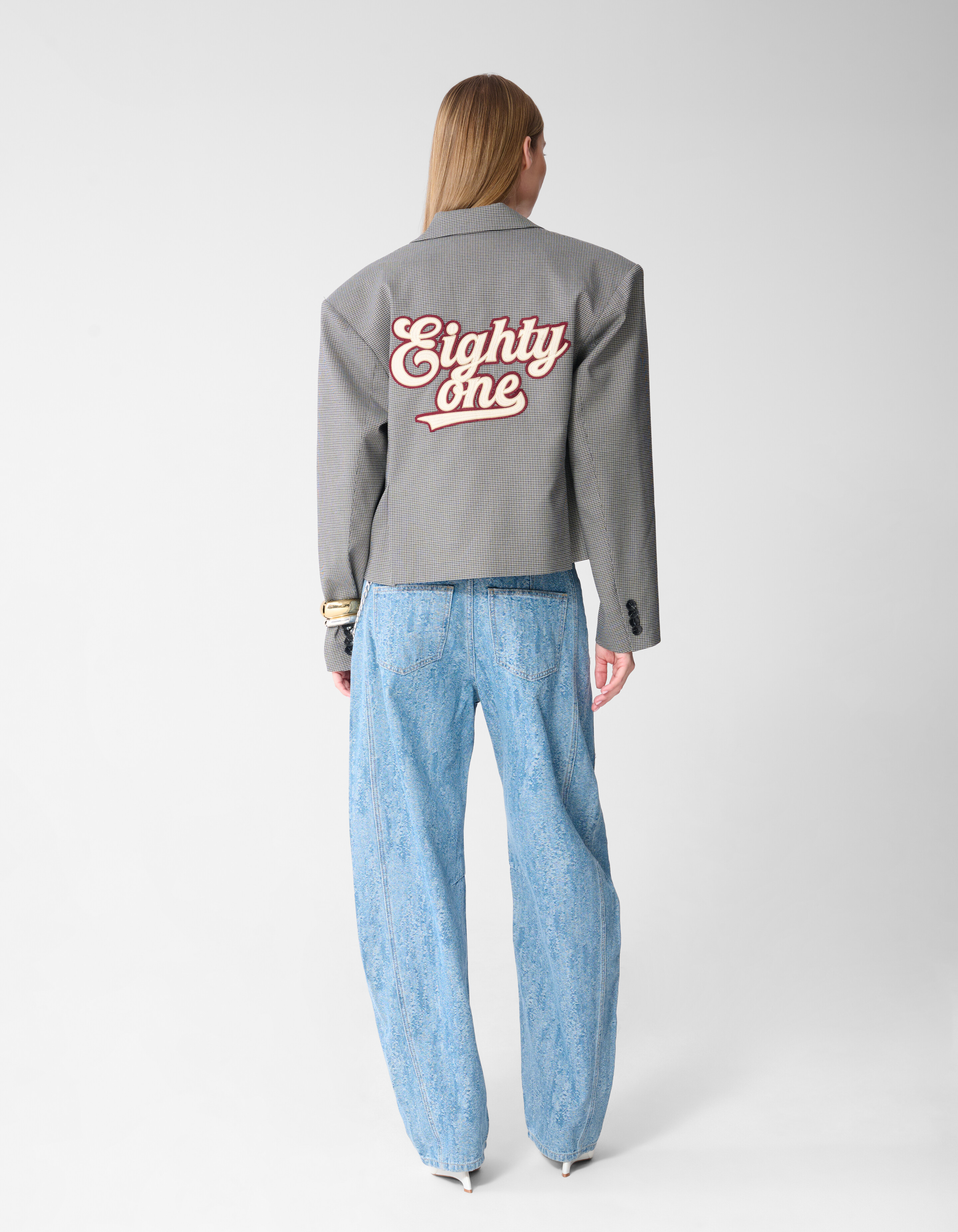 Sportlicher Oversized Karo-Blazer Grau SHOEBY WOMEN