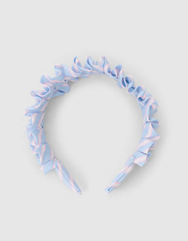 R&uuml;sch-Streifen-Haarband Blau SHOEBY ACCESSOIRES