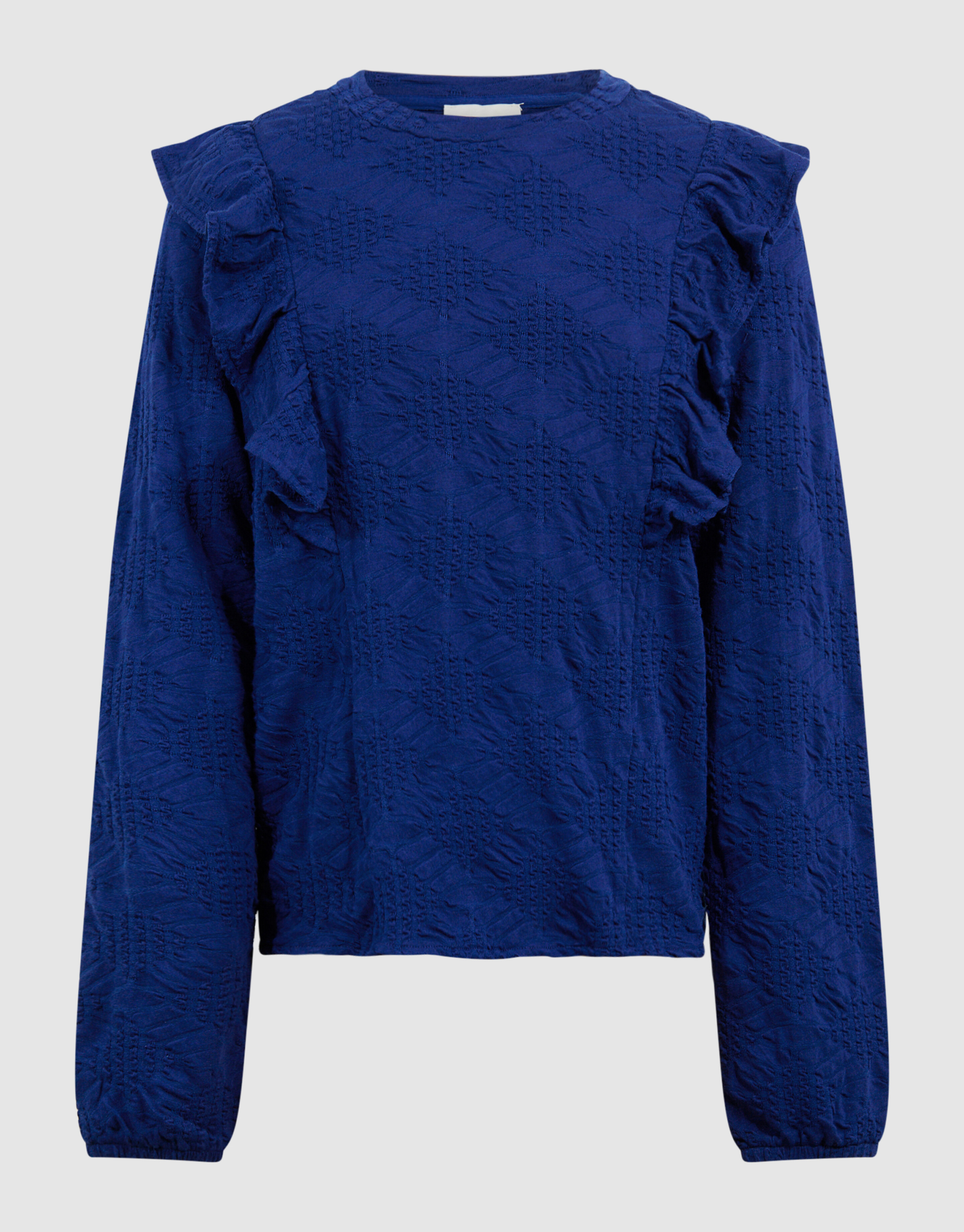 R&uuml;schen-Langarmshirt Dunkelblau SHOEBY GIRLS