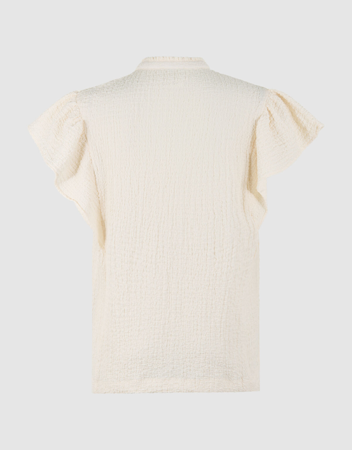 Crinkle Ruffle Top Off-White SHOEBY WOMEN