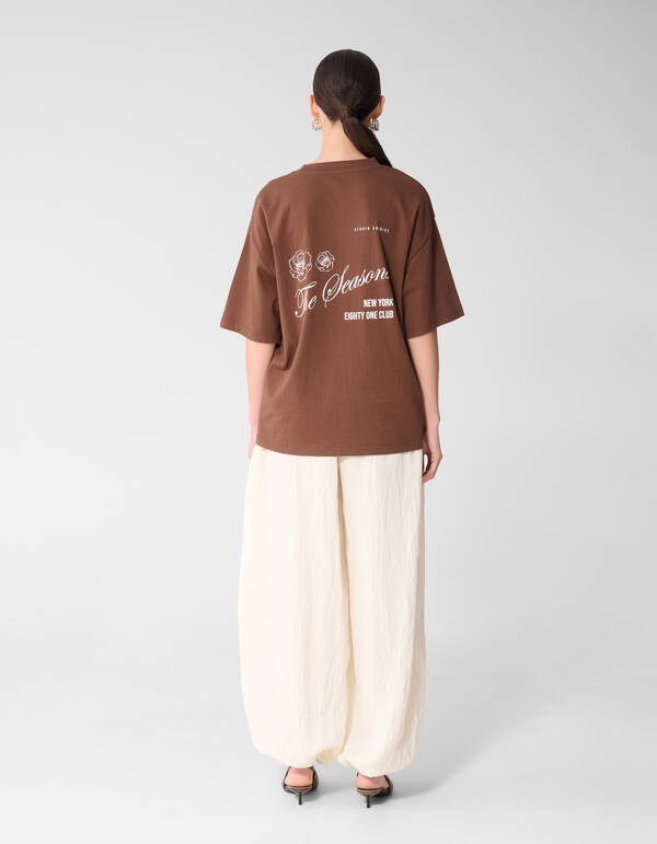 Seasons Artwork T-Shirt Braun SHOEBY WOMEN