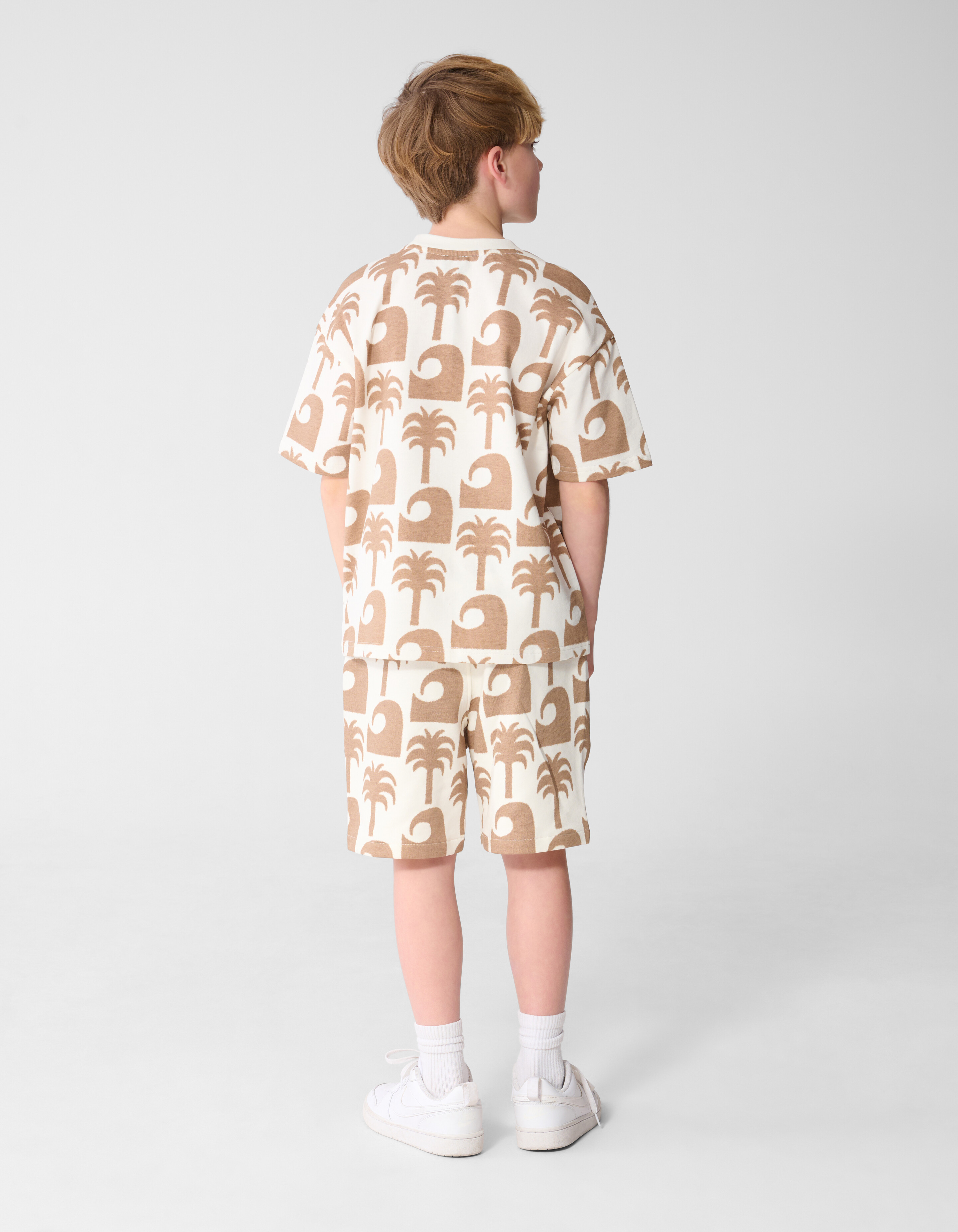 Palm Print Kurz Gebrochen Wei&szlig; SHOEBY BOYS