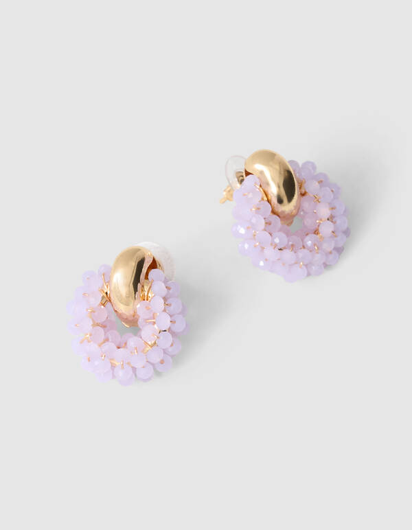 Runde Perlenohrringe Helllila SHOEBY ACCESSOIRES