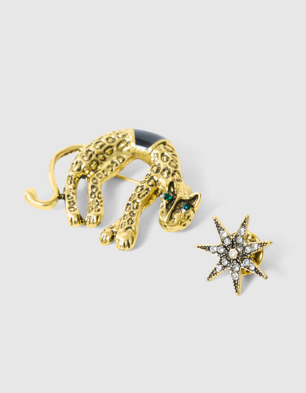 Leopard Broche Set Goud SHOEBY ACCESSOIRES