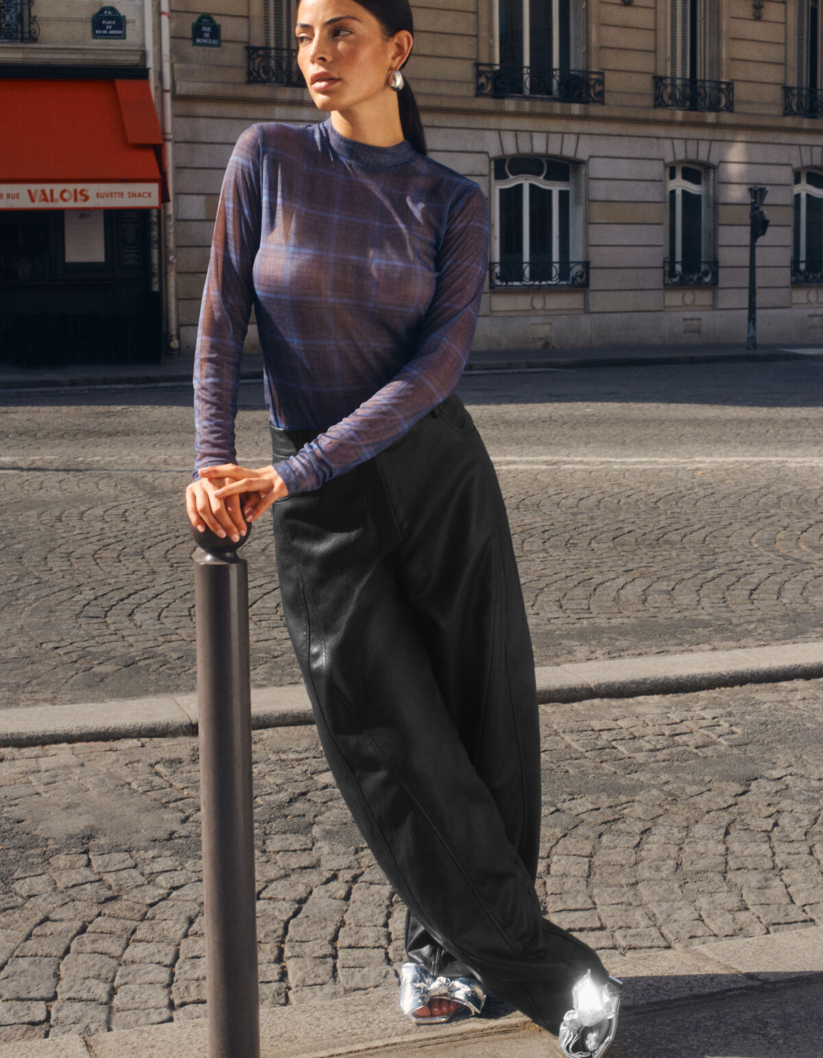 Vegane Leder Barrel Fit Hose Schwarz SHOEBY WOMEN