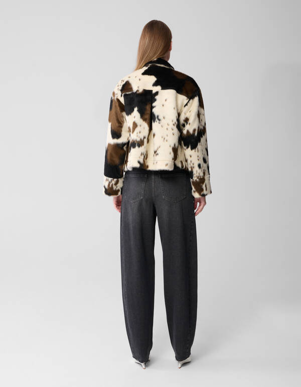 Jacke mit Kuhmuster, Off-White SHOEBY WOMEN