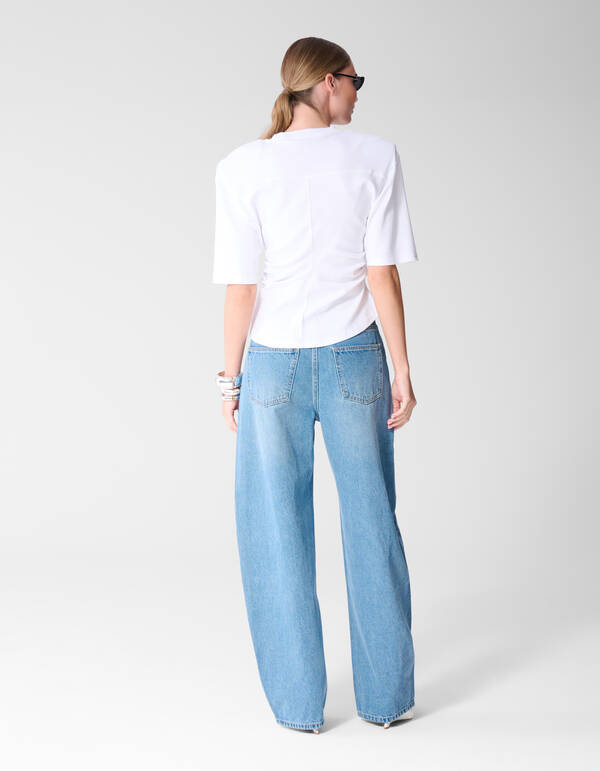 Tailliertes T-Shirt Wei&szlig; SHOEBY WOMEN