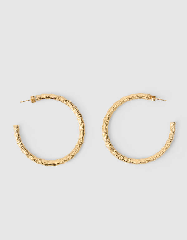 Geh&auml;mmertes Creolen-Design, Gold SHOEBY ACCESSOIRES