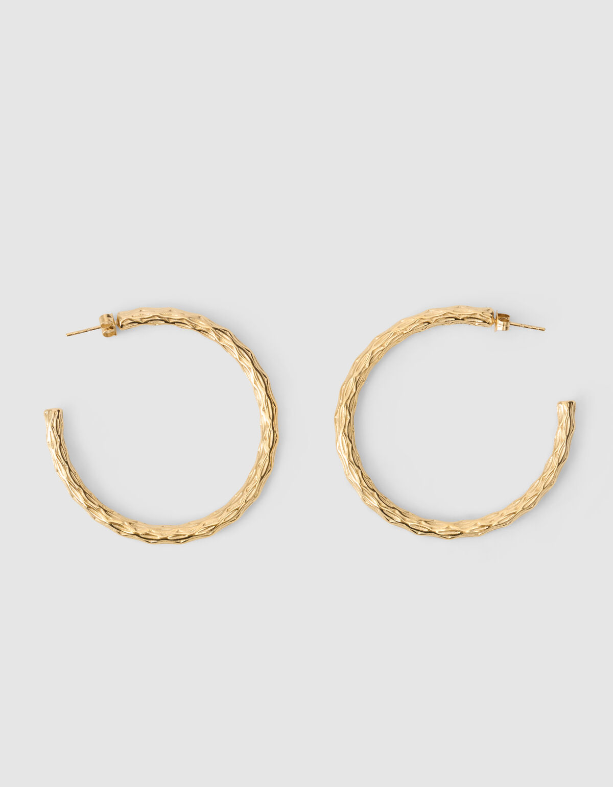 Geh&auml;mmertes Creolen-Design, Gold SHOEBY ACCESSOIRES