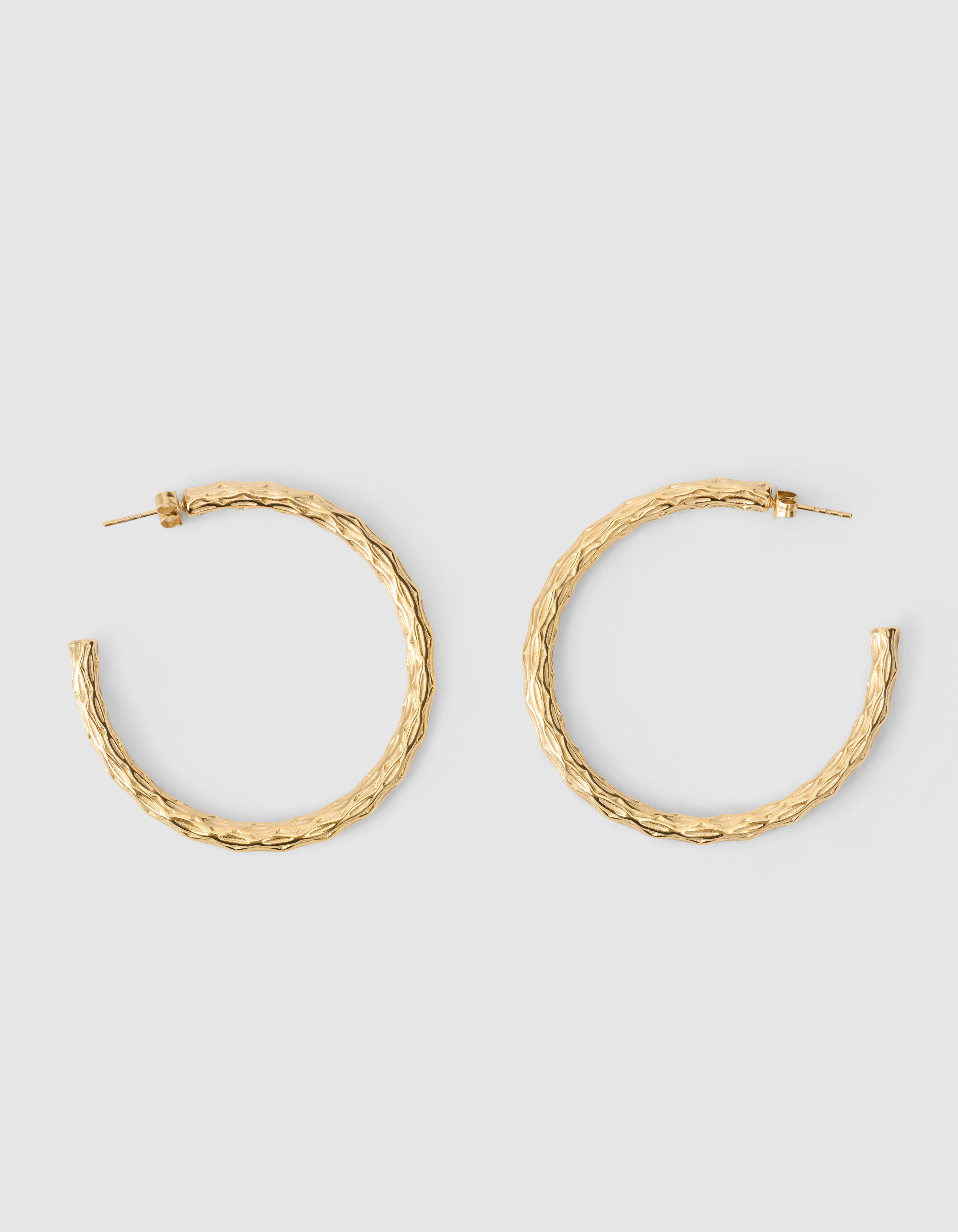 Geh&auml;mmertes Creolen-Design, Gold SHOEBY ACCESSOIRES