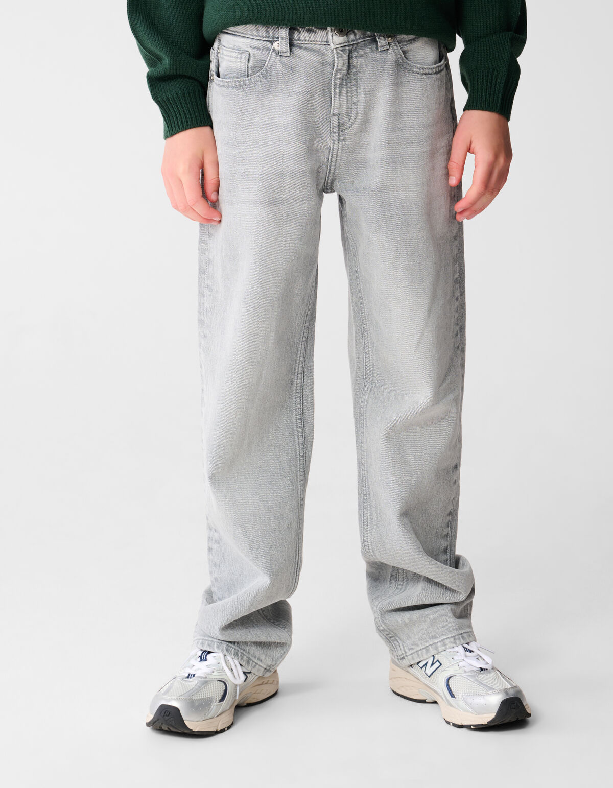 Baggy Fit Jeans Hellgrau SHOEBY BOYS