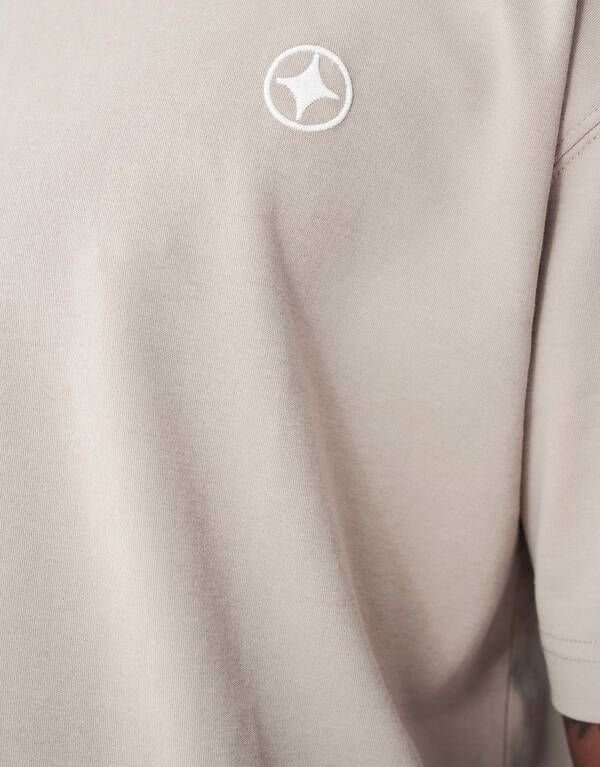 Spark Embroidery T-Shirt Hellbraun SHOEBY MEN