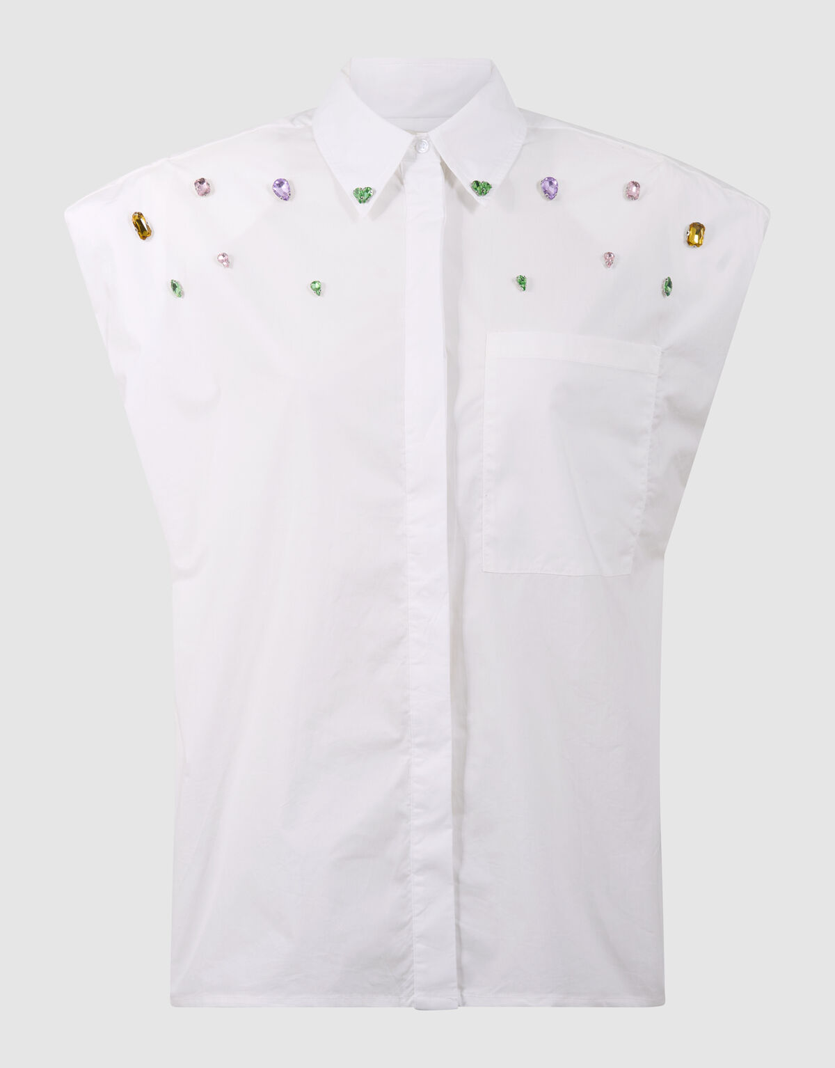 Strass-Popeline-Bluse Wei&szlig; SHOEBY WOMEN