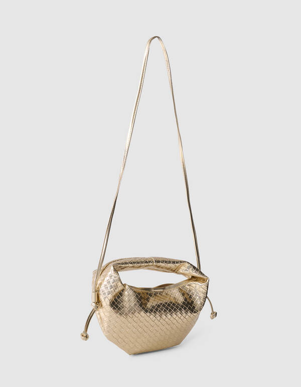 Kleine Geflochtene Tasche Gold SHOEBY ACCESSOIRES