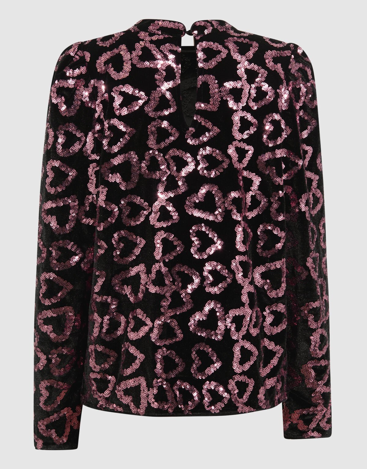 Sequin Heart Longsleeve Top Hellrosa SHOEBY GIRLS