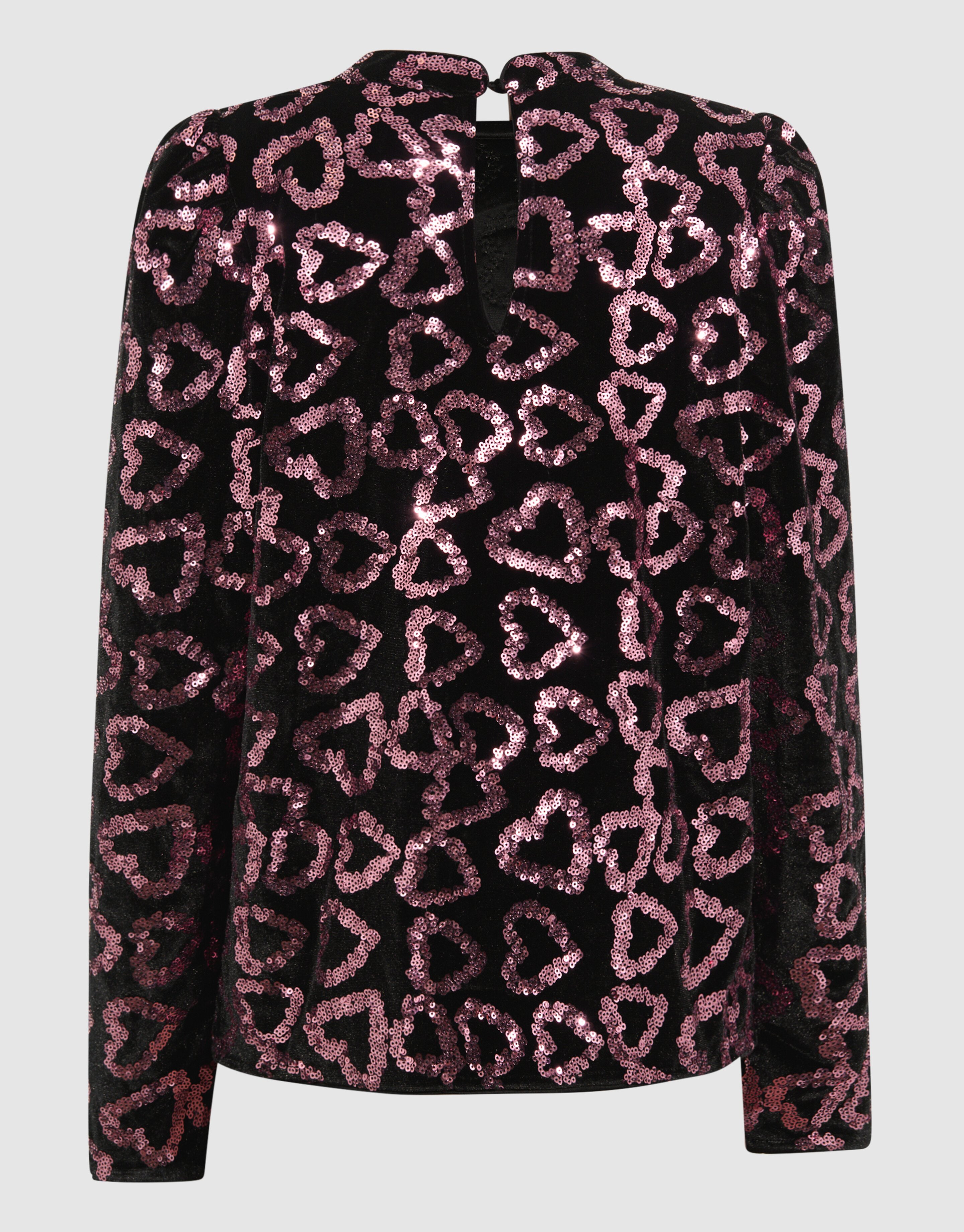 Sequin Heart Longsleeve Top Hellrosa SHOEBY GIRLS