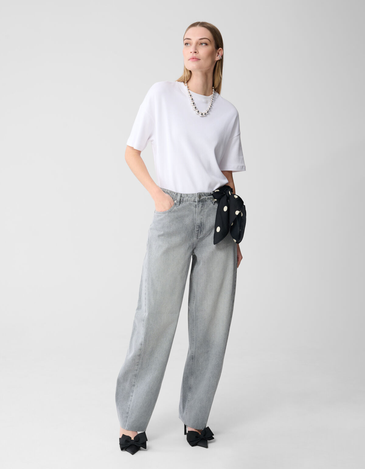 Barrel Fit Jeans Hellgrau SHOEBY WOMEN