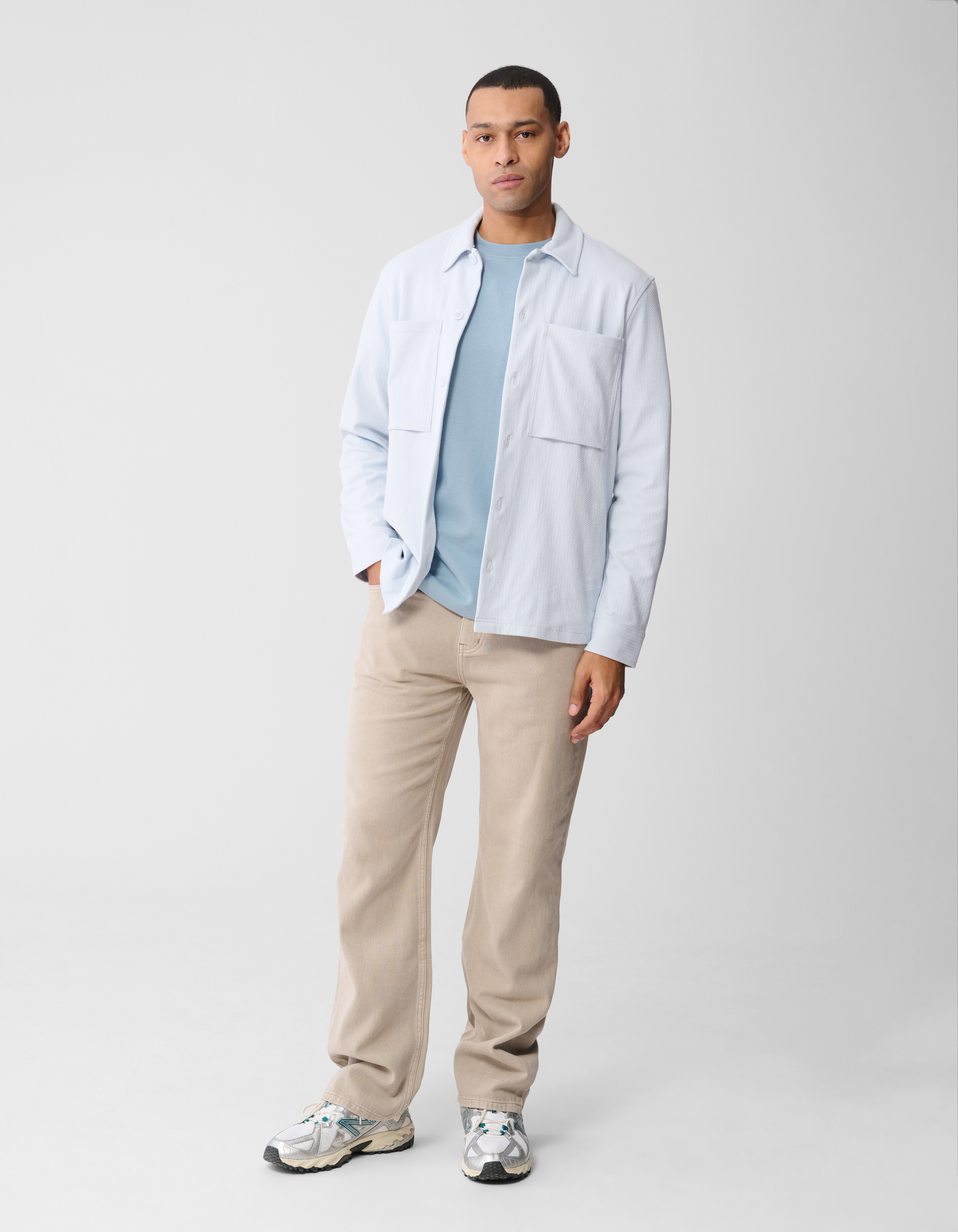 Strukturiertes Overshirt Hellblau SHOEBY MEN