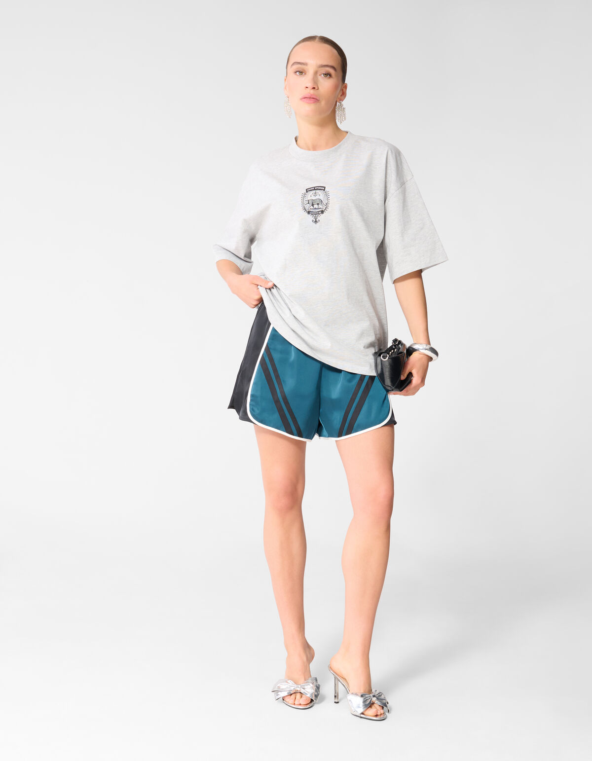 Grafik-Kunst T-Shirt Hellgrau SHOEBY WOMEN