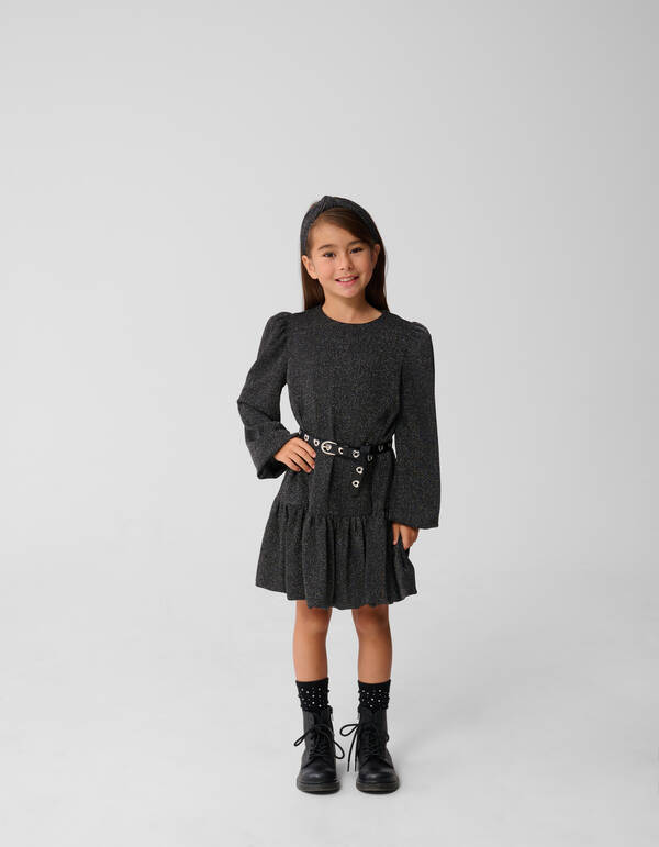 Glitter Balloon Mini Jurk Zwart SHOEBY GIRLS