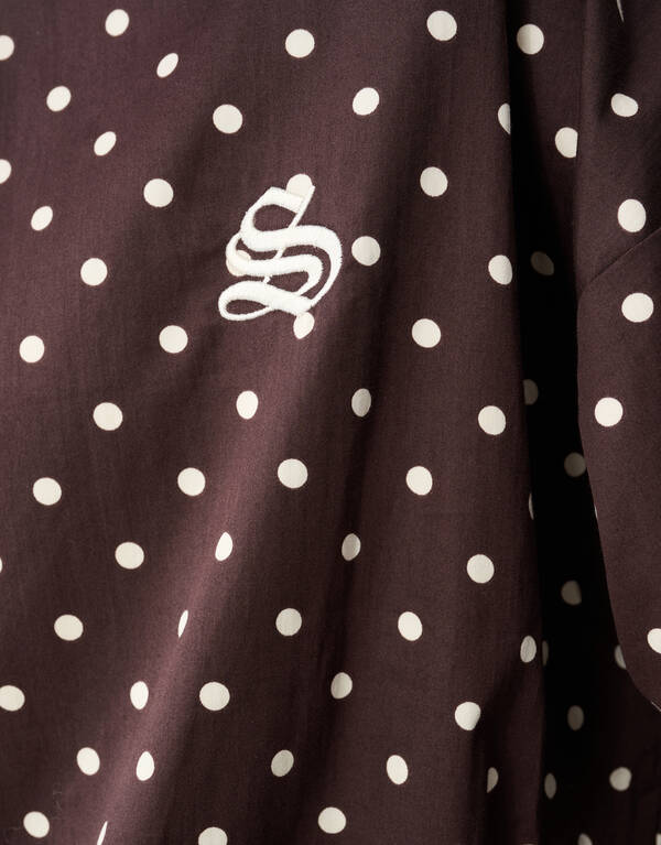 Dunkelbraune Bluse mit Polka-Dots SHOEBY WOMEN