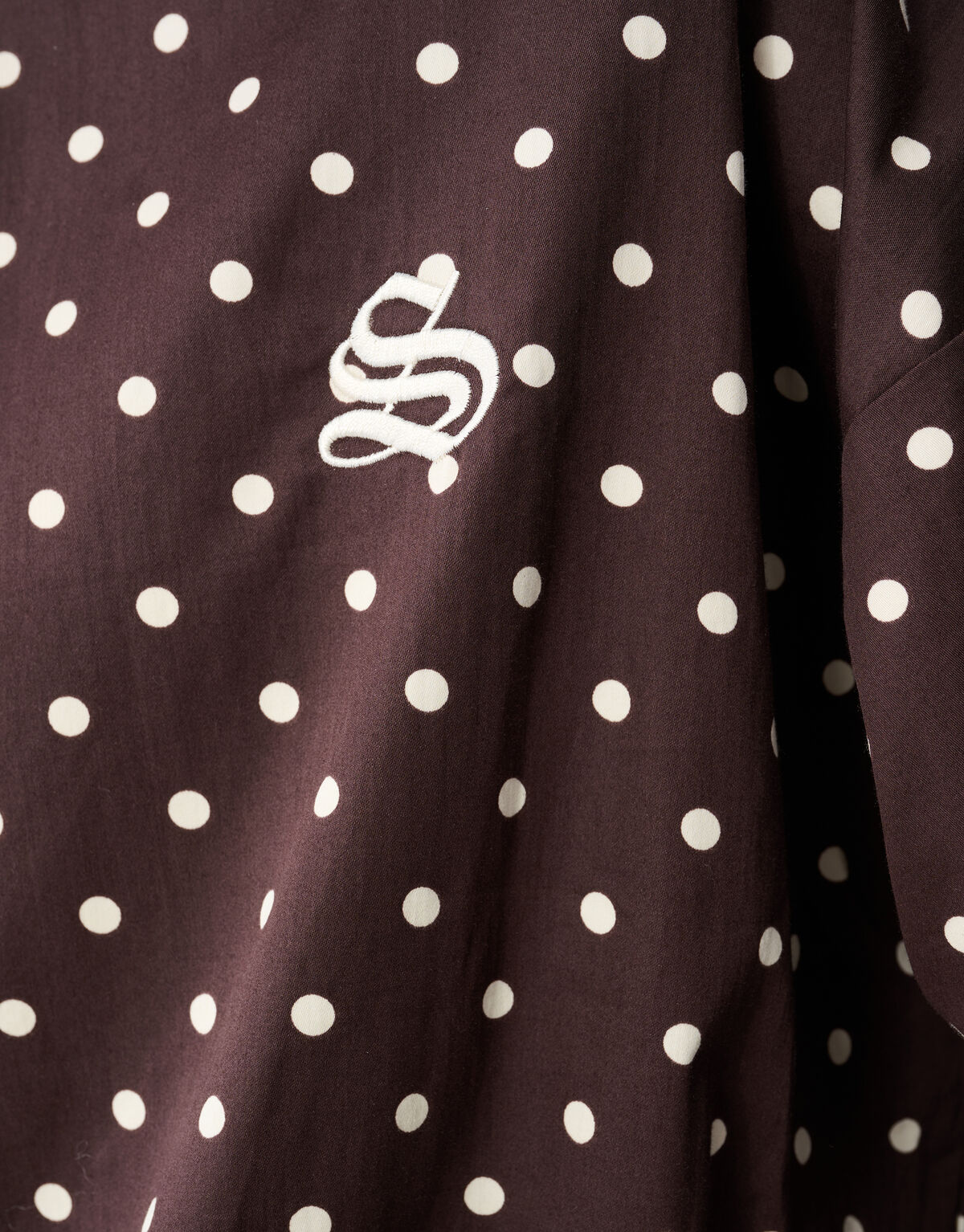 Dunkelbraune Bluse mit Polka-Dots SHOEBY WOMEN