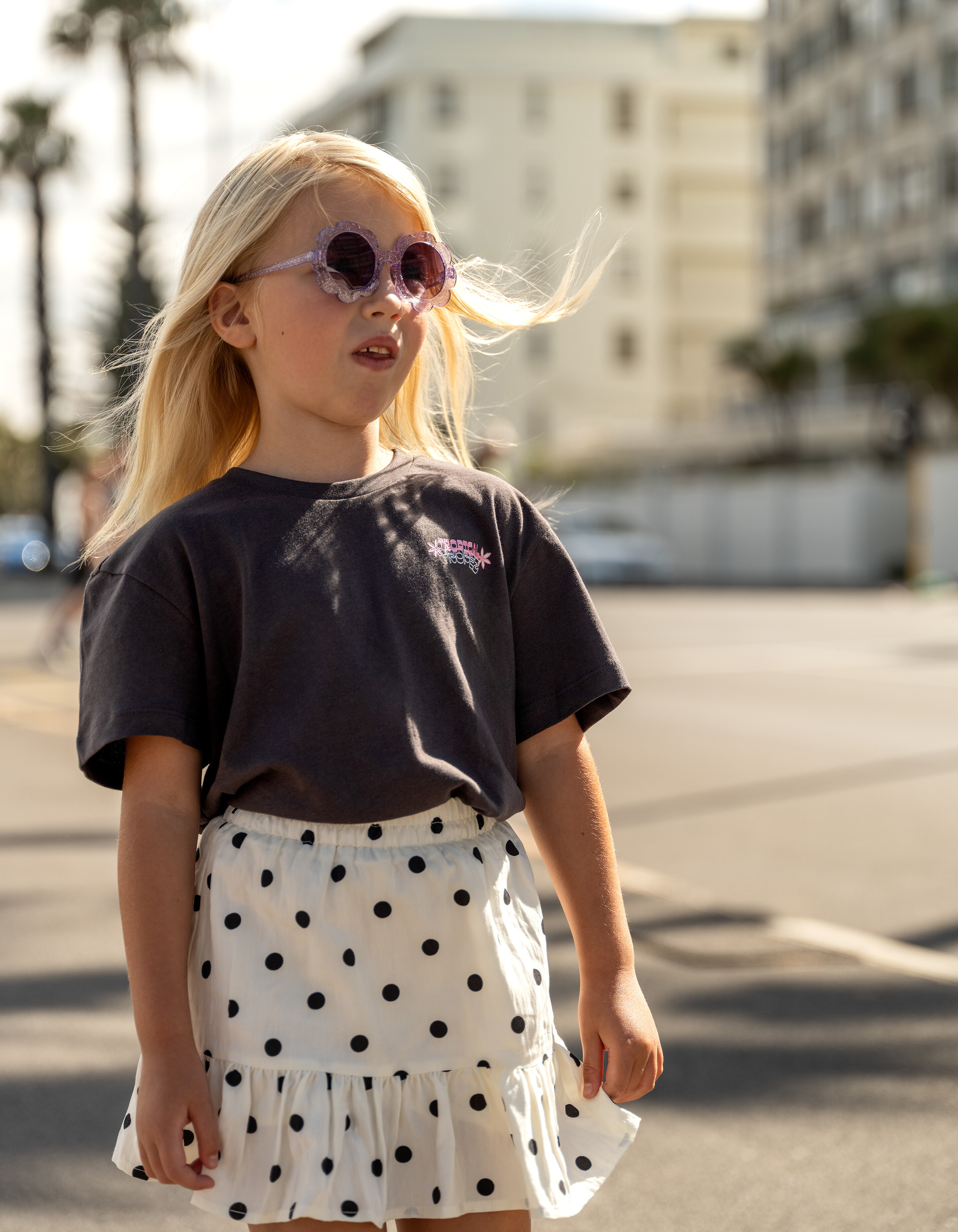 Polkadot Minirock gebrochenes Wei&szlig; SHOEBY GIRLS