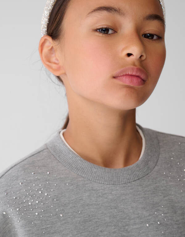 &Uuml;bergro&szlig;er Strickpullover Grau SHOEBY GIRLS