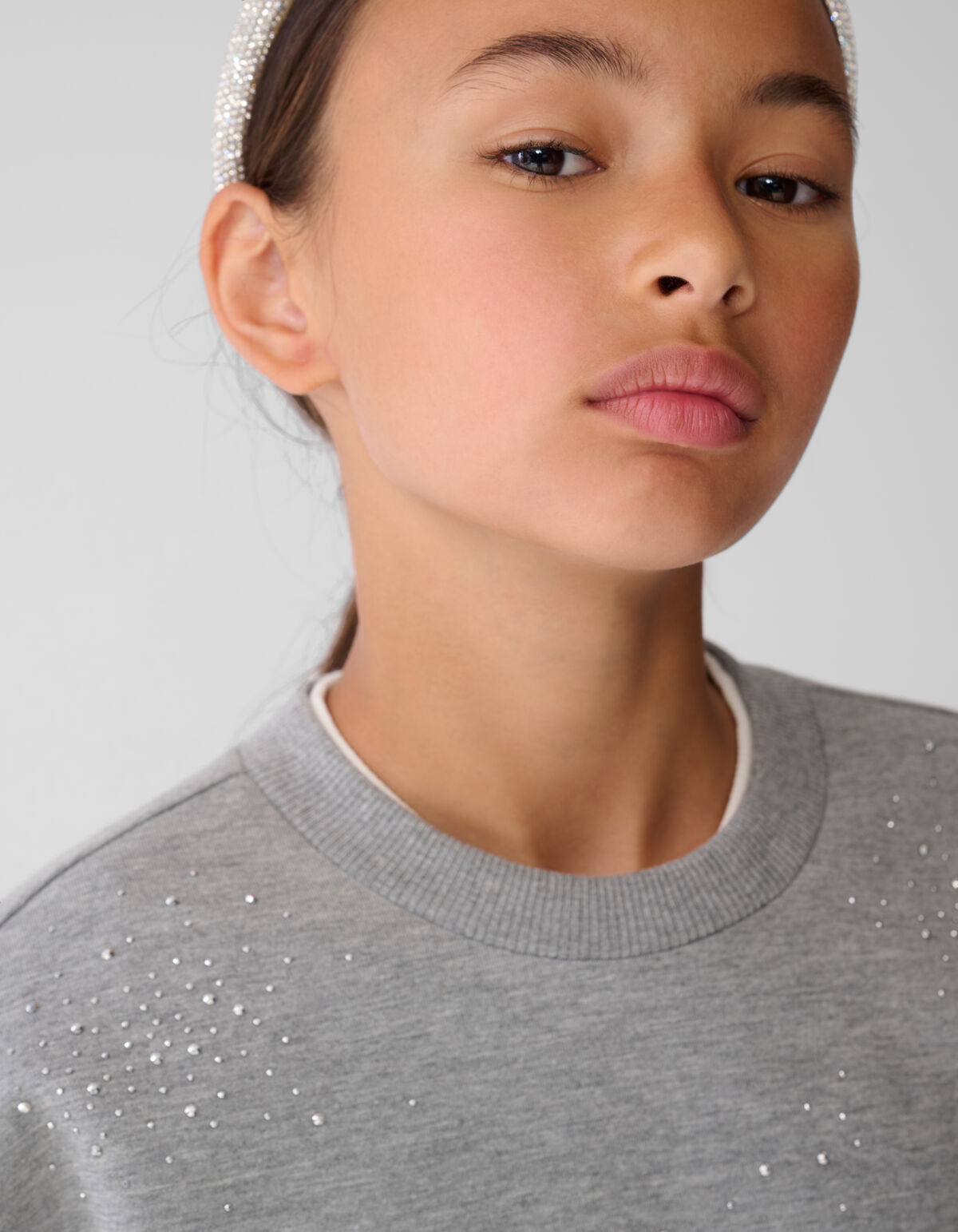 &Uuml;bergro&szlig;er Strickpullover Grau SHOEBY GIRLS