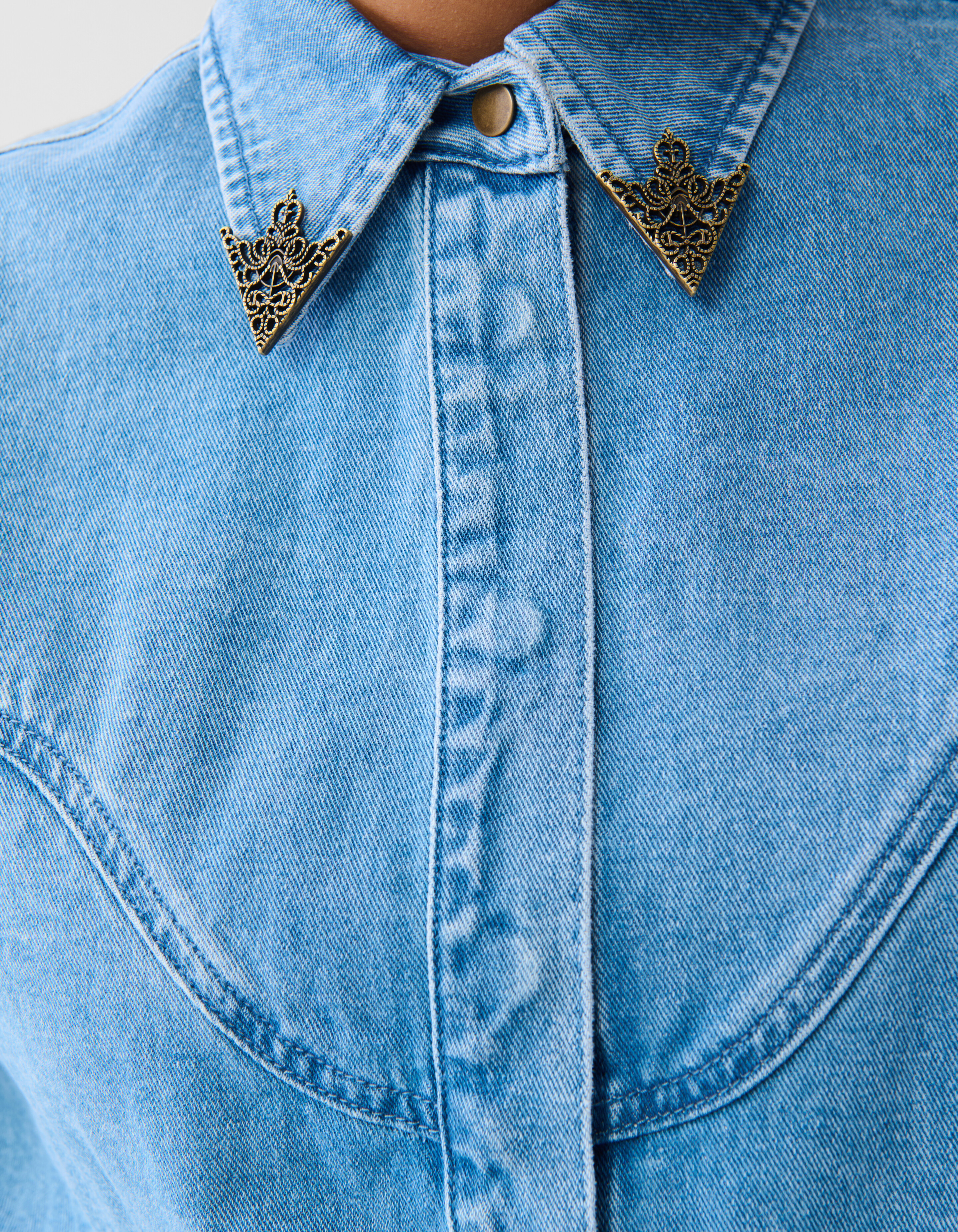 Übergroße Denim-Bluse Mediumstone SHOEBY WOMEN