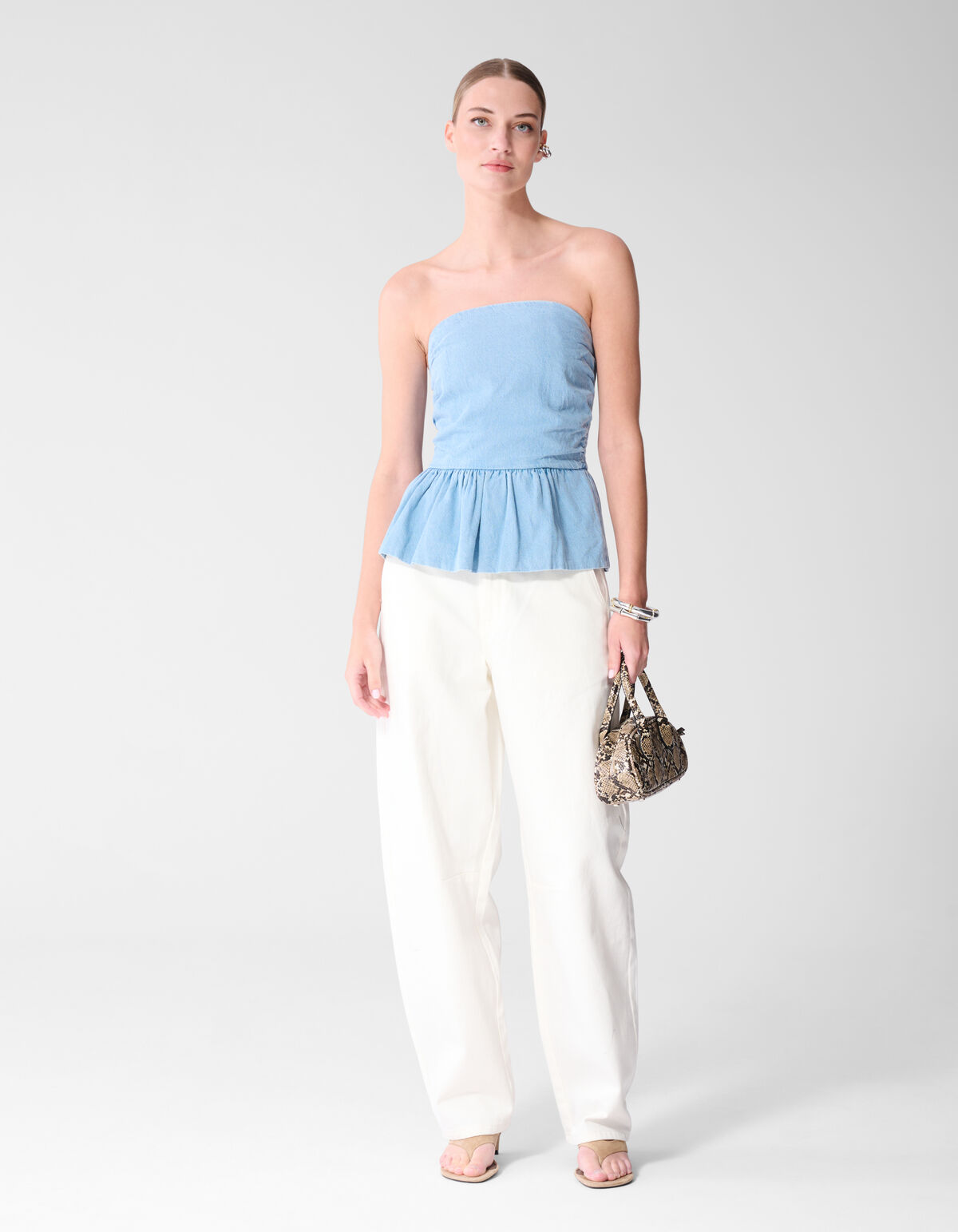 Tr&auml;gerloses Jeans-Top Blau SHOEBY WOMEN