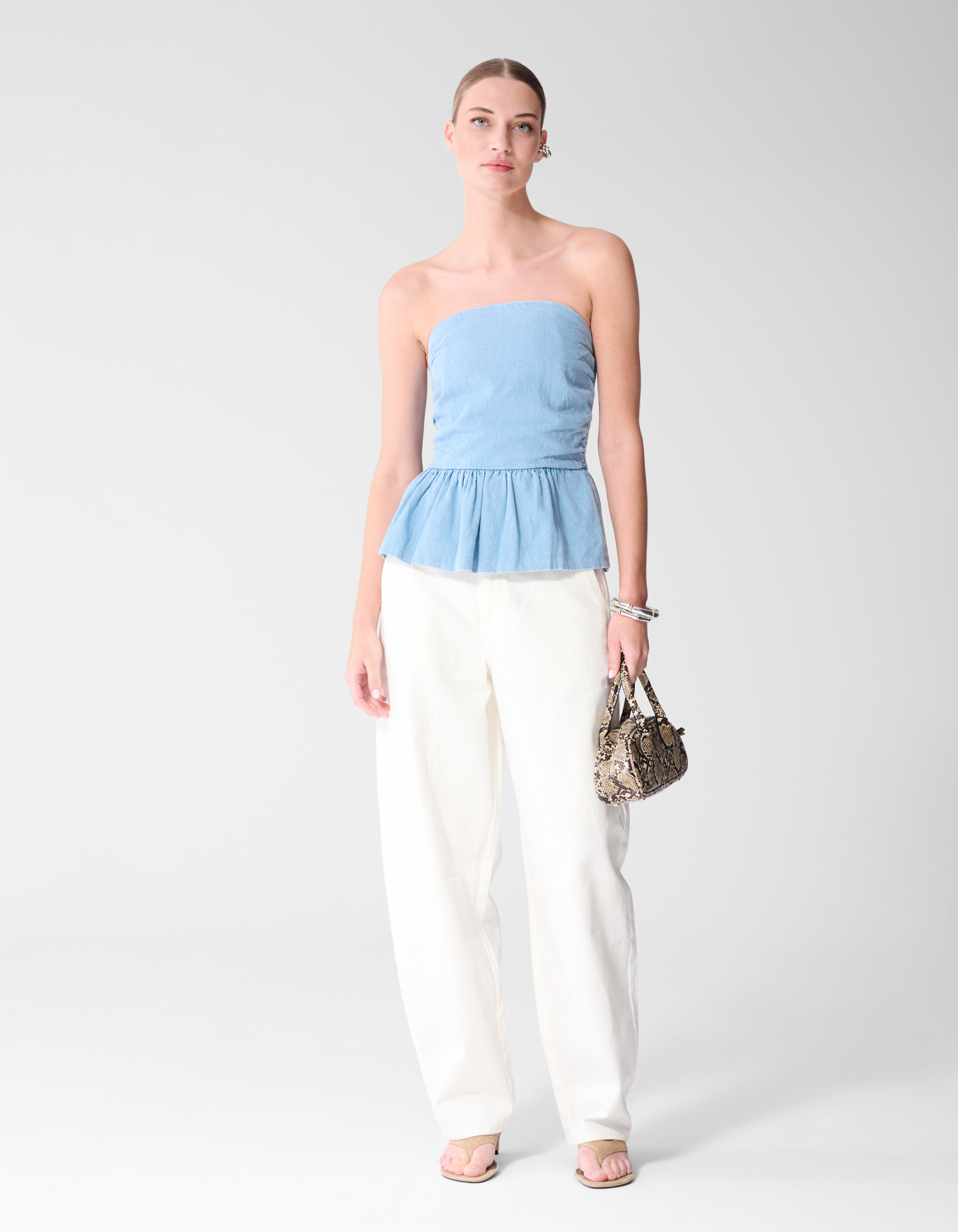 Tr&auml;gerloses Jeans-Top Blau SHOEBY WOMEN