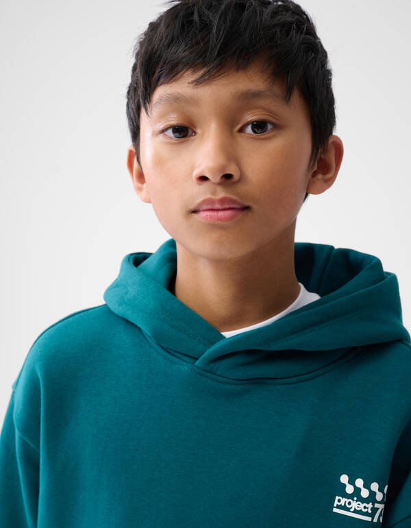 Basic Text Hoodie Dunkelgr&uuml;n SHOEBY BOYS