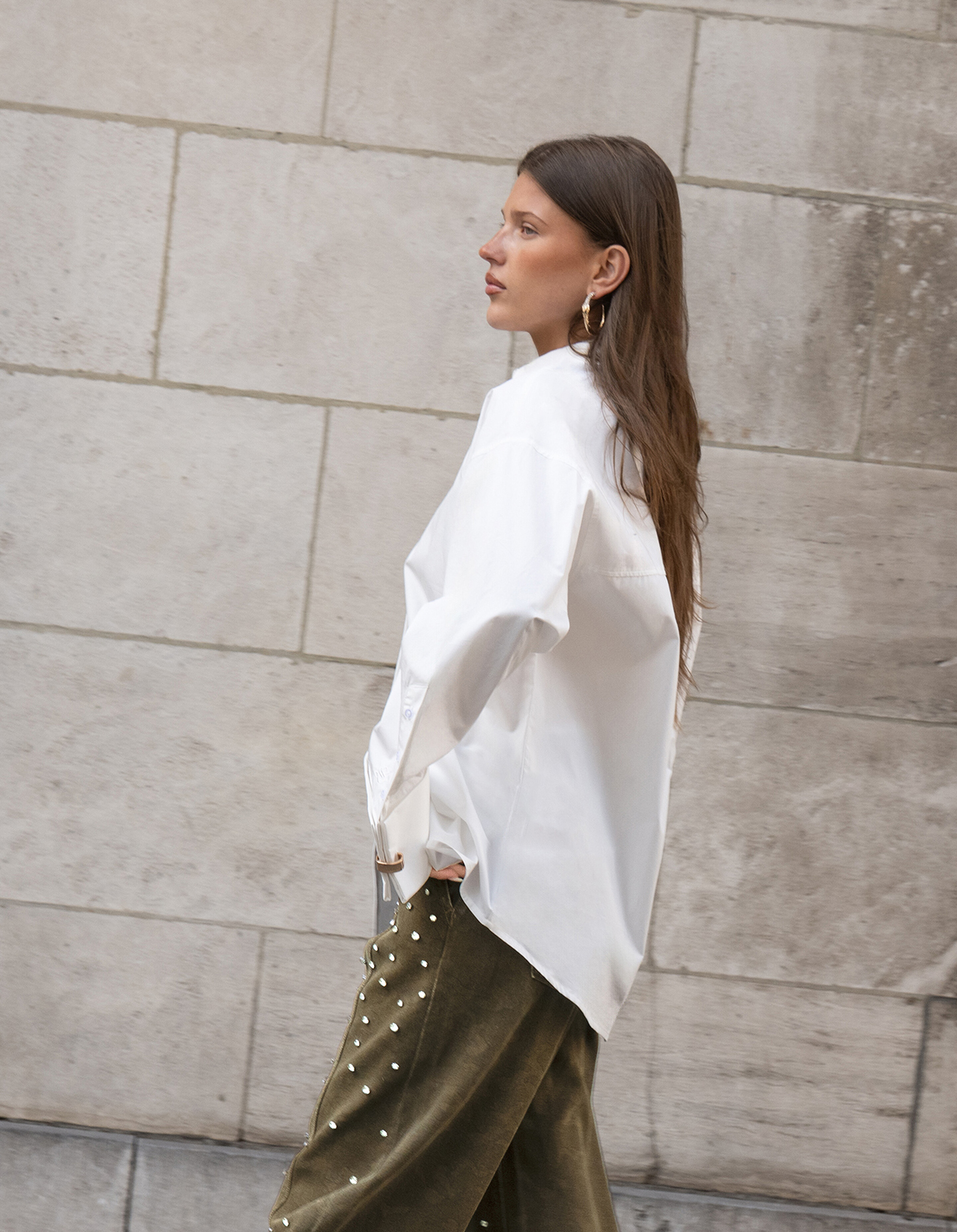 Bluse mit Ringmanschetten Wei&szlig; SHOEBY WOMEN
