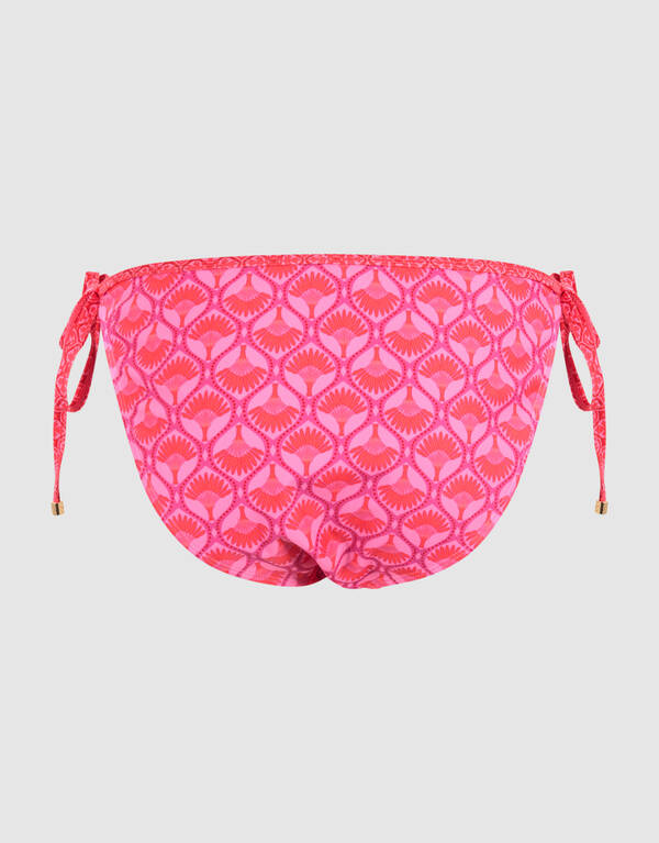 Bedrucktes R&uuml;schen-Bikini-Unterteil Rosa SHOEBY ACCESSOIRES
