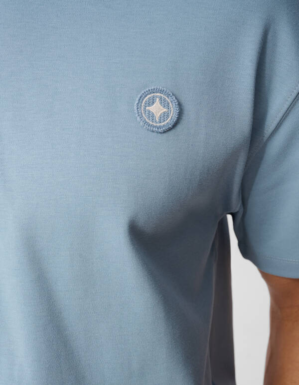 Besticktes T-Shirt Hellblau SHOEBY MEN