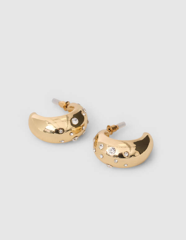Strass Kleine Creolen Ohrringe Gold SHOEBY ACCESSOIRES