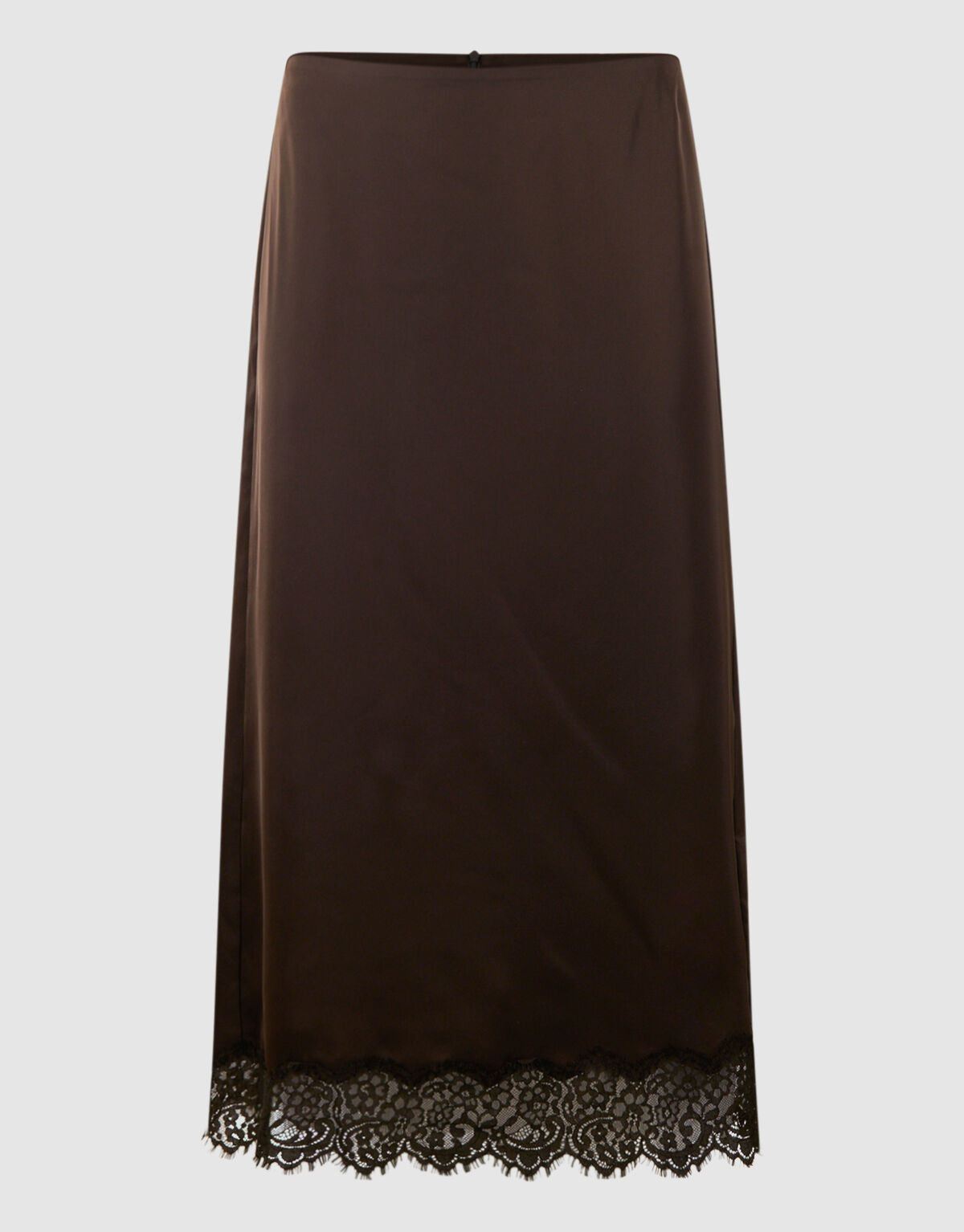 Maxirock aus Satin mit Spitzen, Braun SHOEBY WOMEN