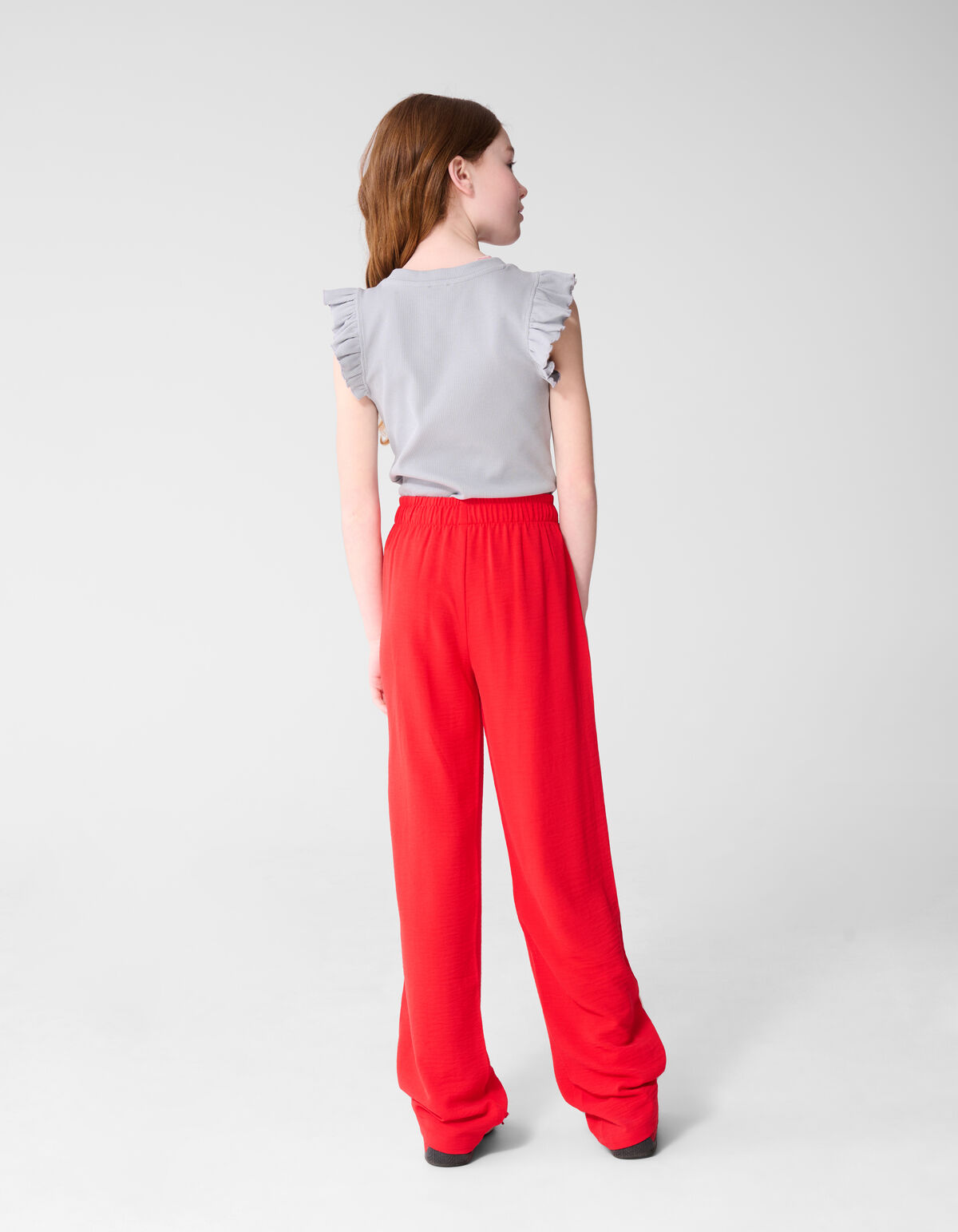 R&uuml;schen-Herz-Top Hellgrau SHOEBY GIRLS