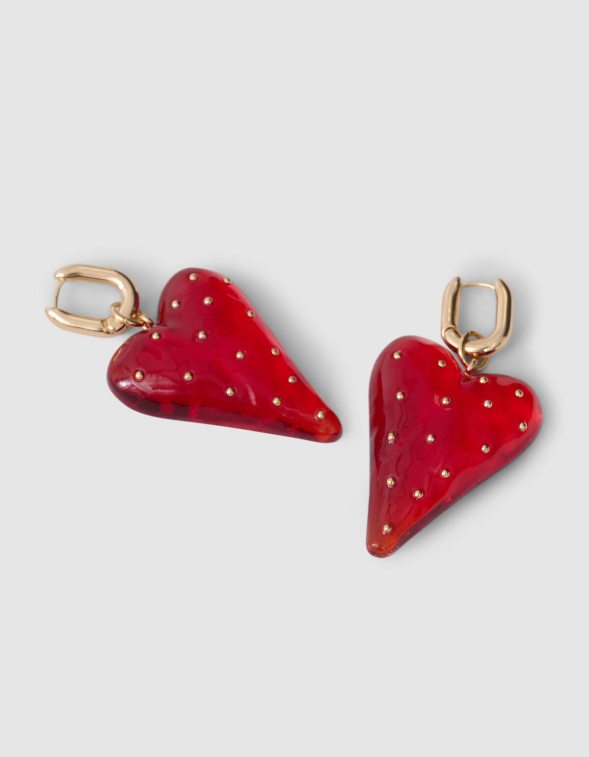 Punktiertes Herz Ohrringe Rot SHOEBY ACCESSOIRES